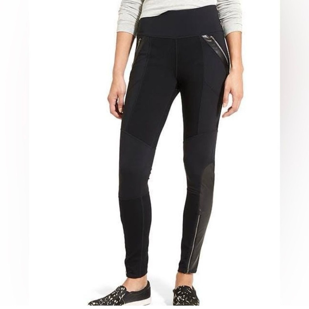 Athleta Black Leggings with Gray Accents - Picture 8 of 8